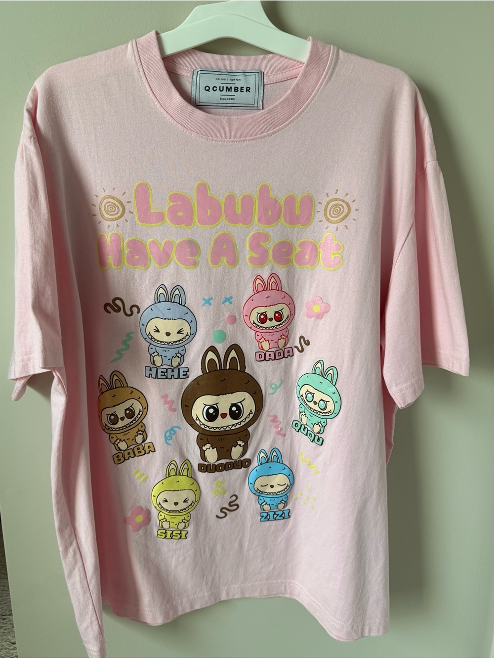 Pink Labubu Have A Seat Graphic Tee